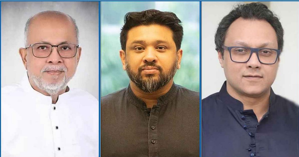 বাঁ থেকে: গিয়াস উদ্দিন কাদের চৌধুরী, হুম্মাম কাদের চৌধুরী, সাঈদ আল নোমান। ছবি: সংগৃহীত  