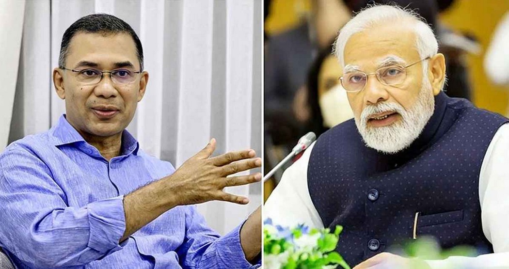বিএনপি চেয়ারম্যান তারেক রহমান ও ভারতের প্রধানমন্ত্রী নরেন্দ্র মোদি  